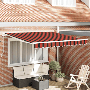 vidaXL Toldo Retrátil Manual Laranja e Marrom 350 x 250 cm