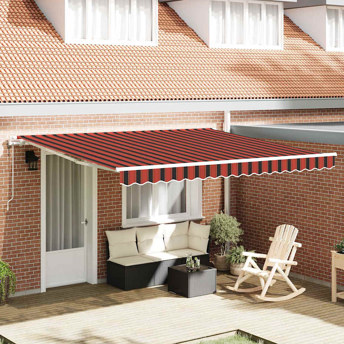 vidaXL Toldo Retrátil Laranja e Marrom 400 × 300 cm 1