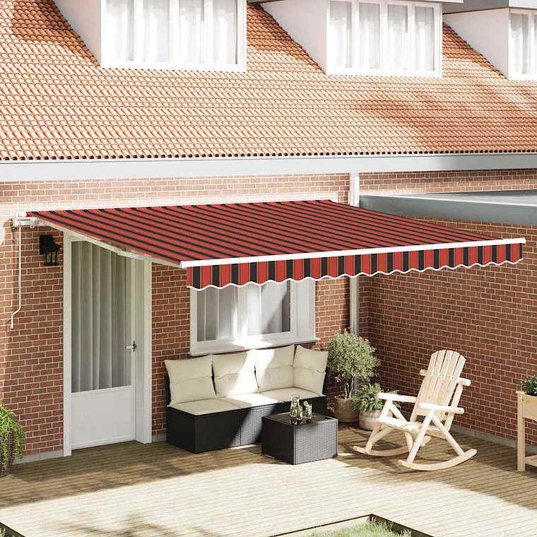 vidaXL Toldo Retrátil Laranja e Marrom 400 × 300 cm 1