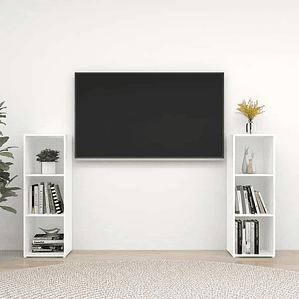 vidaXL Móveis de TV 2 pcs 107x35x37 cm contraplacado branco