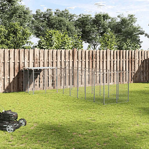 vidaXL Canil 6,05 m² aço prateado
