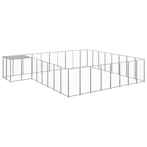vidaXL Canil 20,57 m² aço prateado