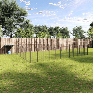 vidaXL Canil 37,51 m² aço preto