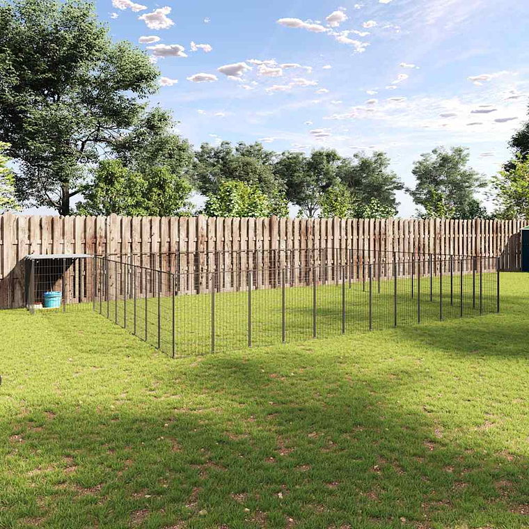 vidaXL Canil 37,51 m² aço preto 1