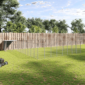 vidaXL Canil 25,41 m² aço prateado