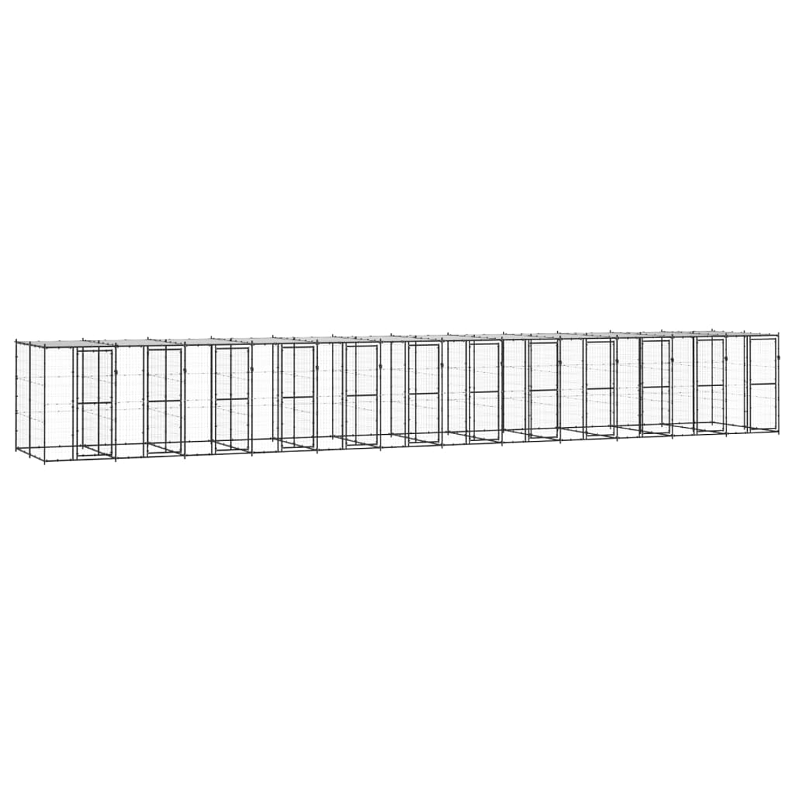 vidaXL Canil de exterior com telhado 29,04 m² aço 1