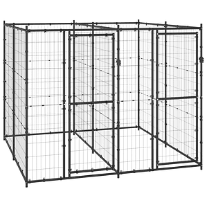vidaXL Canil de exterior 4,84 m² aço