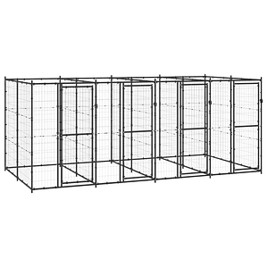 vidaXL Canil de exterior 9,68 m² aço