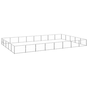 vidaXL Canil para cães 40 m² aço prateado