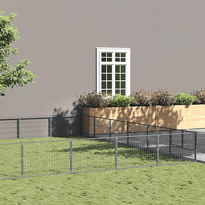 vidaXL Canil para cães 48 m² aço prateado