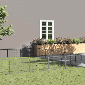 vidaXL Canil para cães 60 m² aço prateado