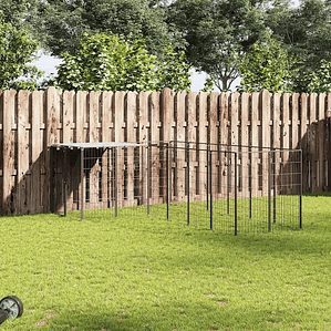 vidaXL Canil 8,47 m² aço preto