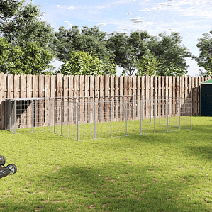 vidaXL Canil 15,73 m² aço prateado
