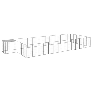 vidaXL Canil 26,62 m² aço prateado