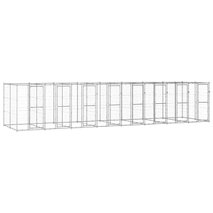 vidaXL Canil de exterior 19,36 m² aço galvanizado