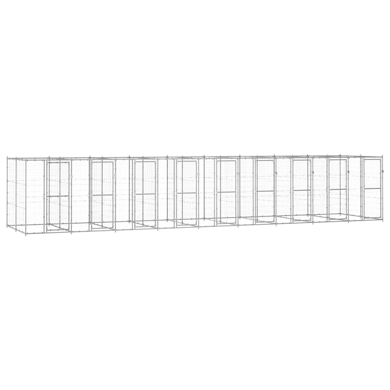 vidaXL Canil de exterior 21,78 m² aço galvanizado 1