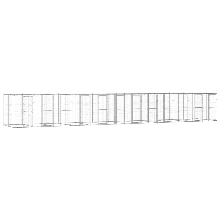 vidaXL Canil de exterior 29,04 m² aço galvanizado 1