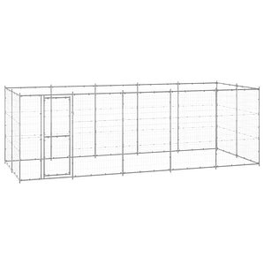 vidaXL Canil de exterior 12,1 m² aço galvanizado