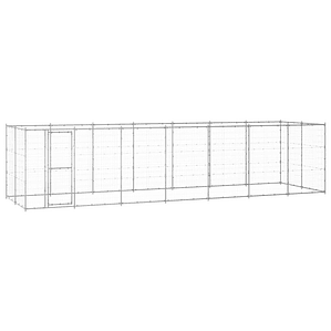 vidaXL Canil de exterior 16,94 m² aço galvanizado