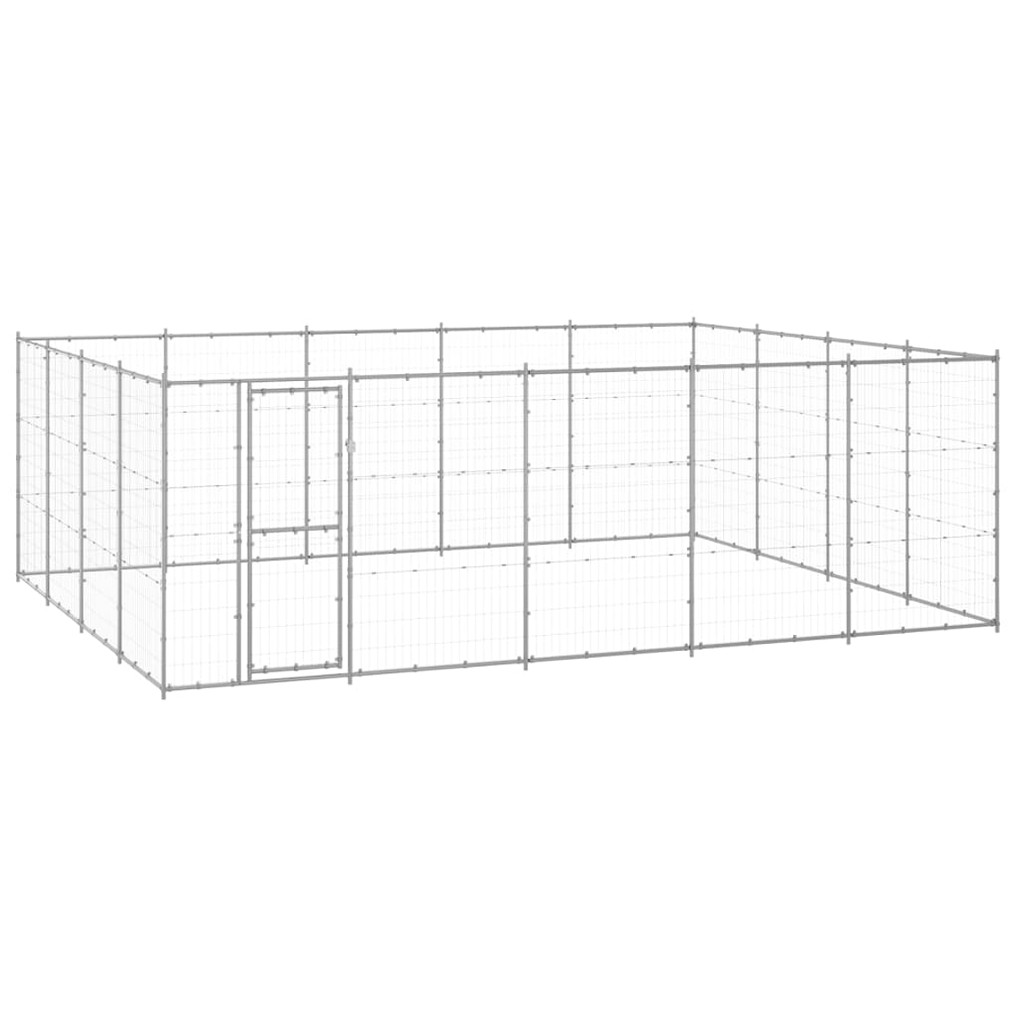 vidaXL Canil de exterior 24,2 m² aço galvanizado 1