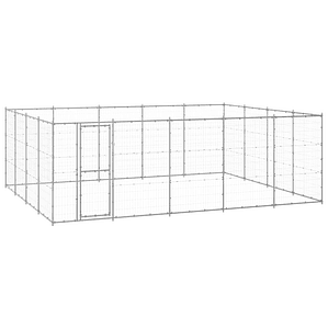 vidaXL Canil de exterior 24,2 m² aço galvanizado