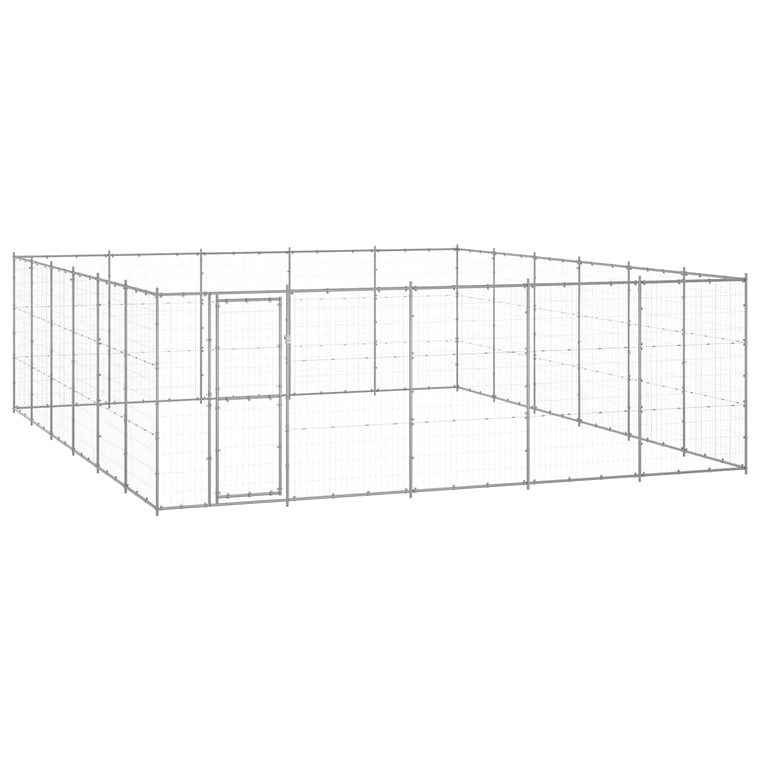 vidaXL Canil de exterior 36,3 m² aço galvanizado 1