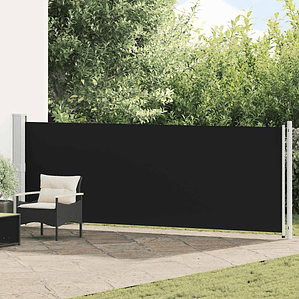 vidaXL Toldo lateral retrátil para pátio 140x600 cm preto