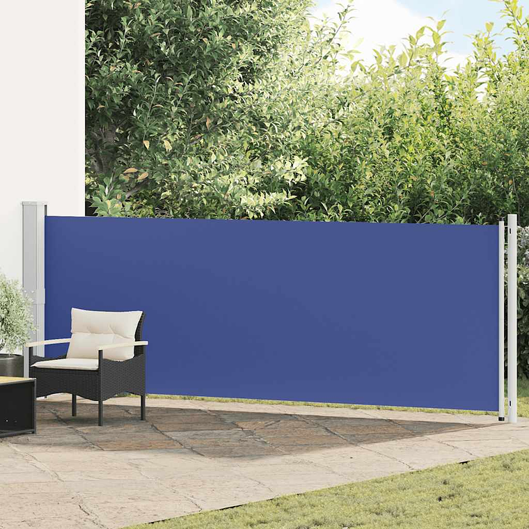 vidaXL Toldo lateral retrátil para pátio 140x600 cm azul 1
