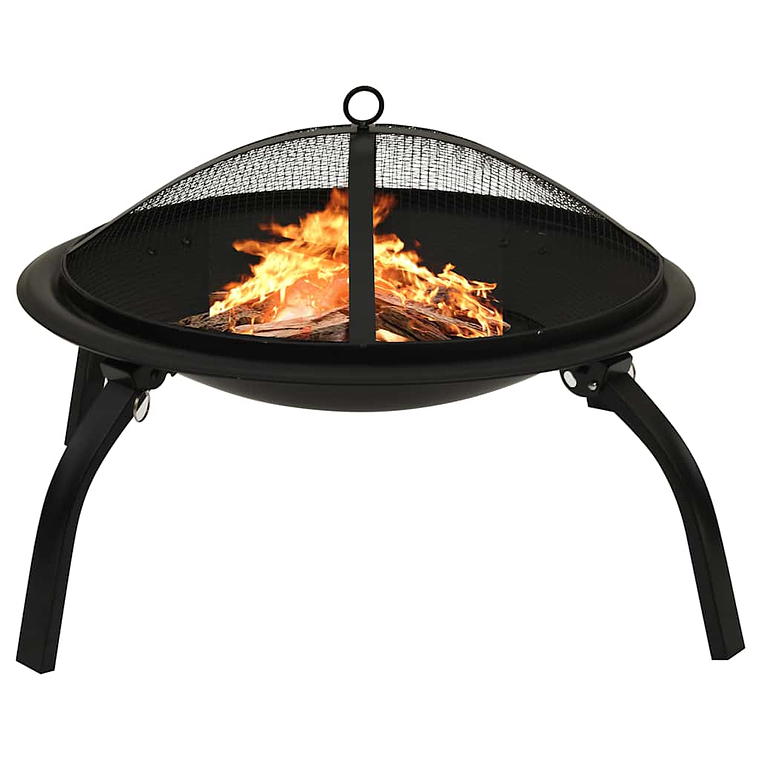 vidaXL Braseira e barbecue 2-em-1 com atiçador 56x56x49 cm aço 1