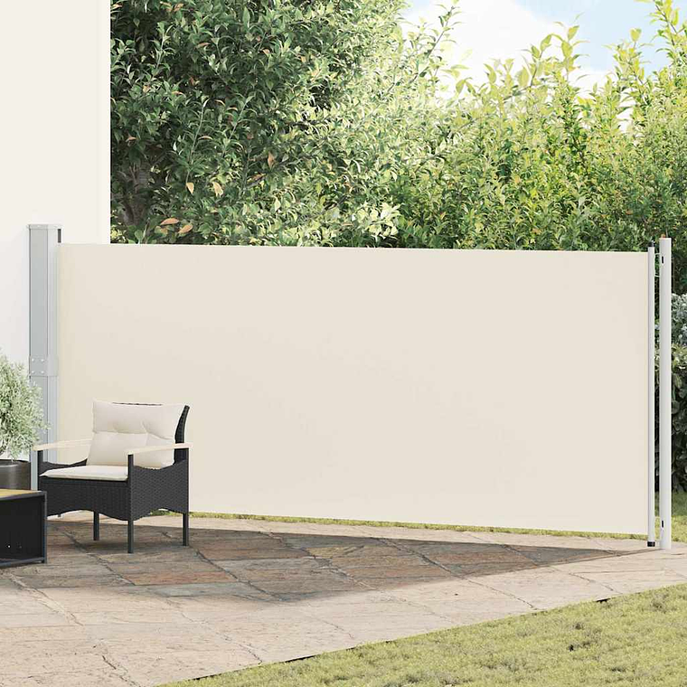 vidaXL Toldo lateral retrátil para pátio 600x160 cm cor creme 1