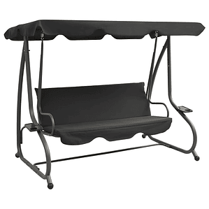 vidaXL Baloiço de jardim com toldo antracite
