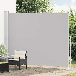 vidaXL Toldo lateral retrátil para pátio 220x300 cm cinzento