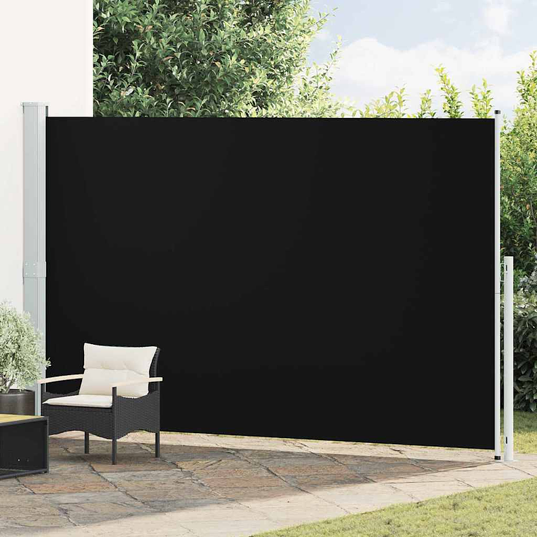 vidaXL Toldo lateral retrátil para pátio 220x500 cm preto 1