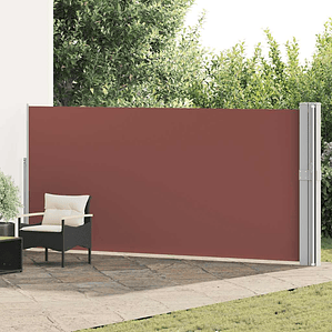 vidaXL Toldo lateral retrátil para pátio 170x1200 cm castanho