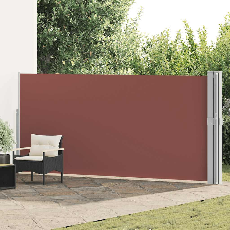 vidaXL Toldo lateral retrátil para pátio 170x1200 cm castanho 1