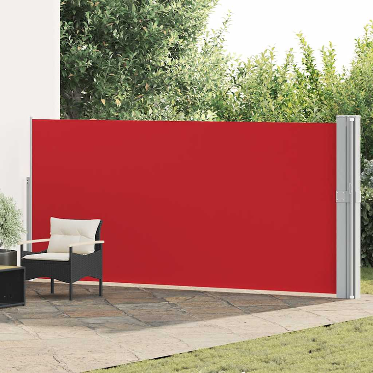 vidaXL Toldo lateral retrátil para pátio 170x1200 cm vermelho 1