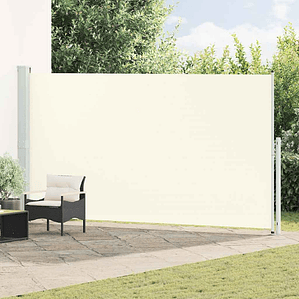 vidaXL Toldo lateral retrátil para pátio 200x500 cm cor creme