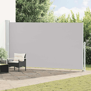 vidaXL Toldo lateral retrátil para pátio 200x500 cm cinzento