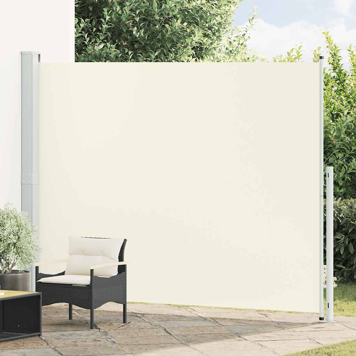 vidaXL Toldo lateral retrátil para pátio 220x300 cm creme 1