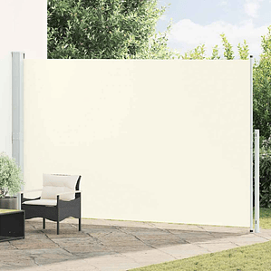 vidaXL Toldo lateral retrátil para pátio 220x500 cm cor creme