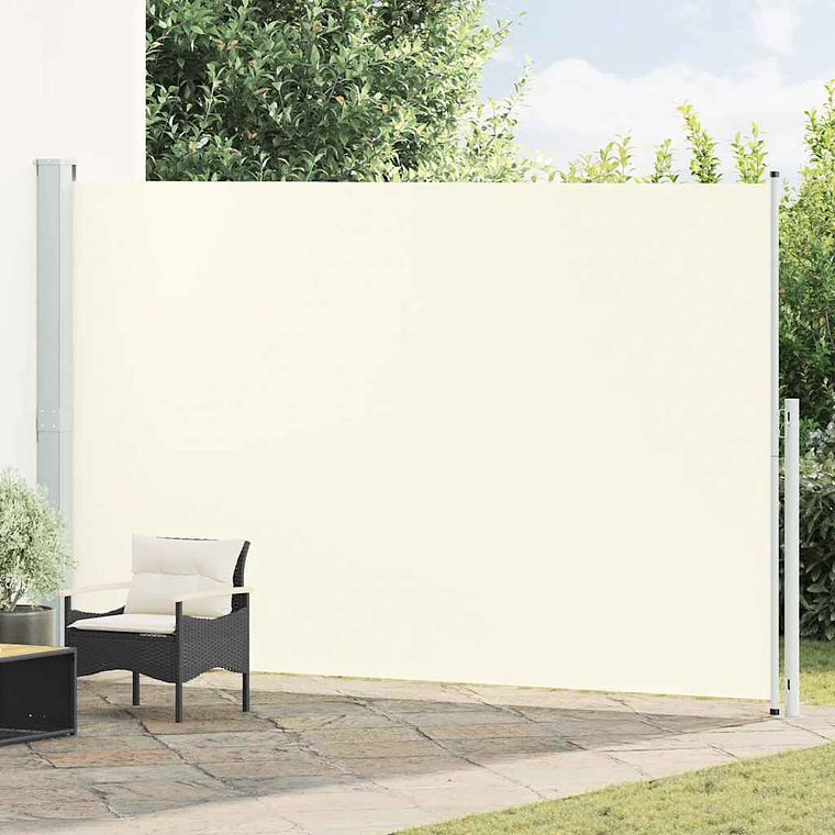 vidaXL Toldo lateral retrátil para pátio 220x500 cm cor creme 1