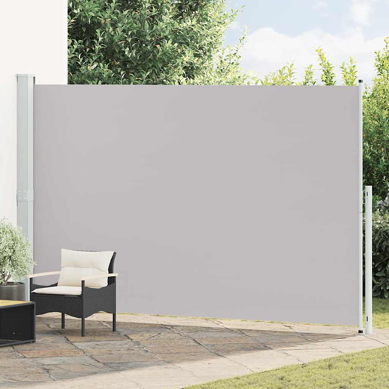 vidaXL Toldo lateral retrátil para pátio 220x500 cm cinzento 1