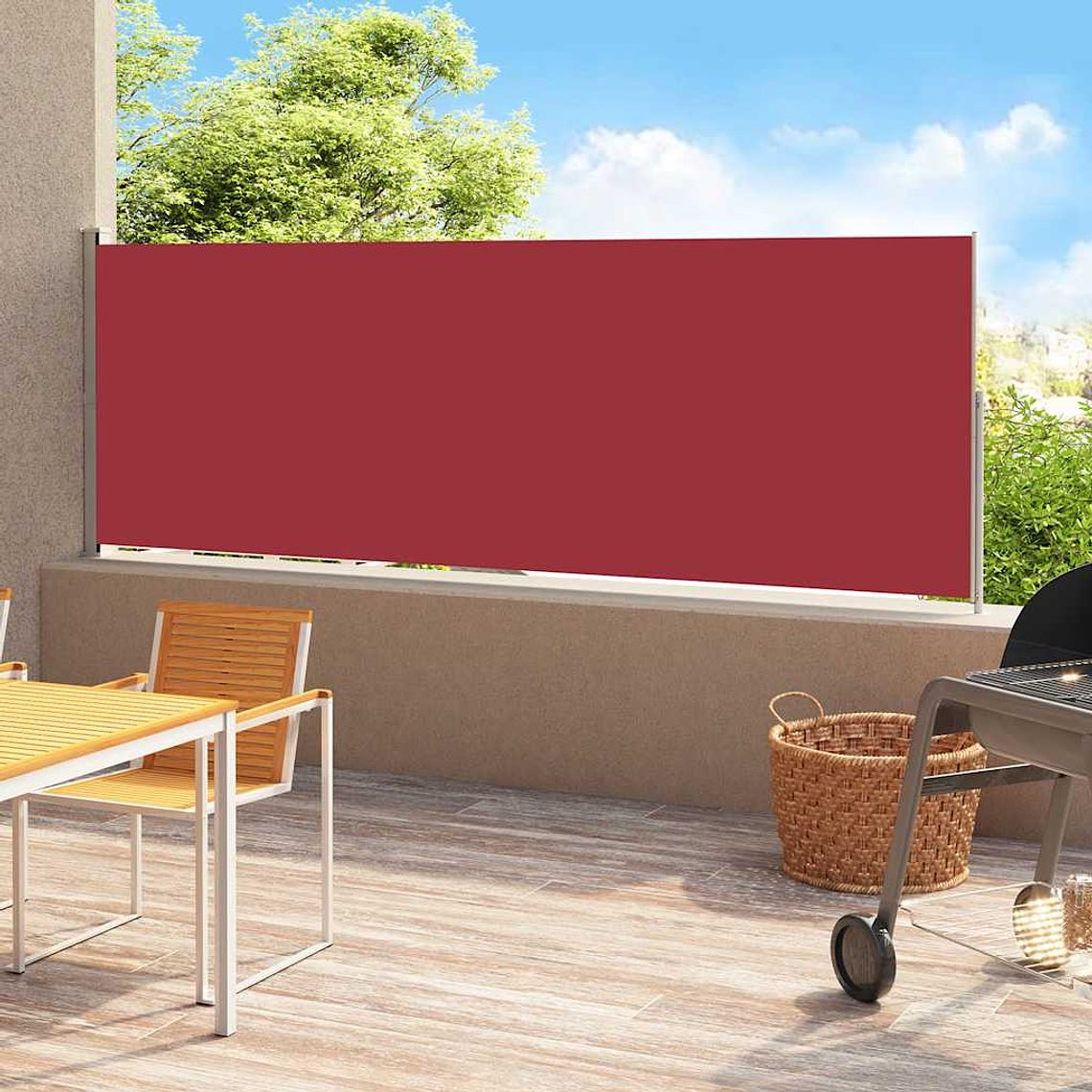 vidaXL Toldo lateral retrátil para pátio 220x500 cm vermelho 1