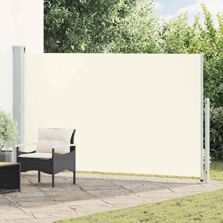 vidaXL Toldo lateral retrátil para pátio 180x300 cm creme 1