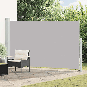 vidaXL Toldo lateral retrátil para pátio 180x300 cm cinzento
