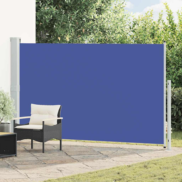 vidaXL Toldo lateral retrátil para pátio 180x300 cm azul 1