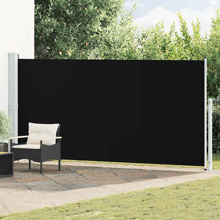 vidaXL Toldo lateral retrátil para pátio 180x500 cm preto 1