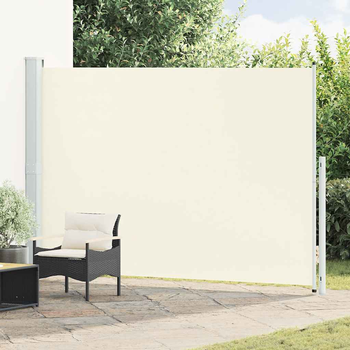 vidaXL Toldo lateral retrátil para pátio 200x300 cm creme 1
