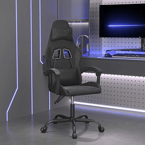 vidaXL Cadeira de gaming couro artificial preto