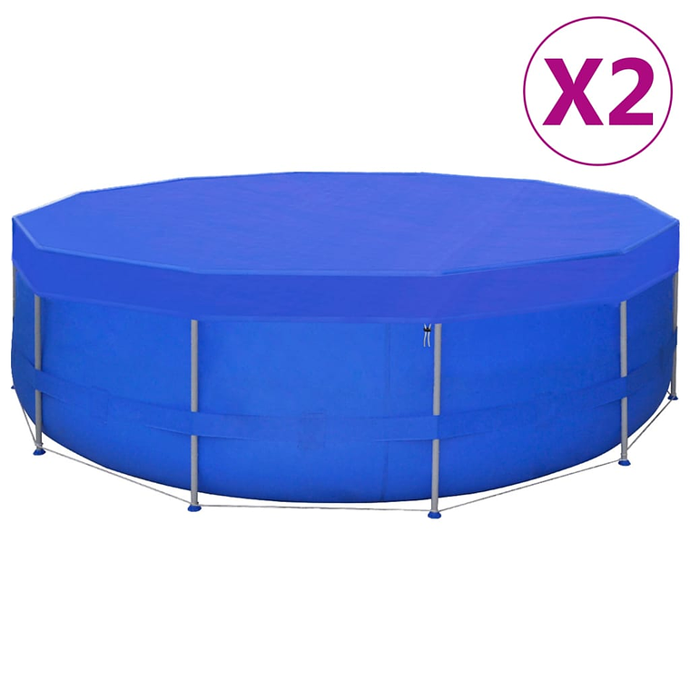 vidaXL Coberturas de piscina redondas 2 pcs PE 540 cm 90 g/m² 1